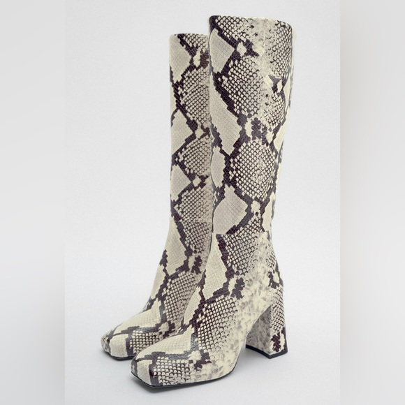 snakeskin boots zara